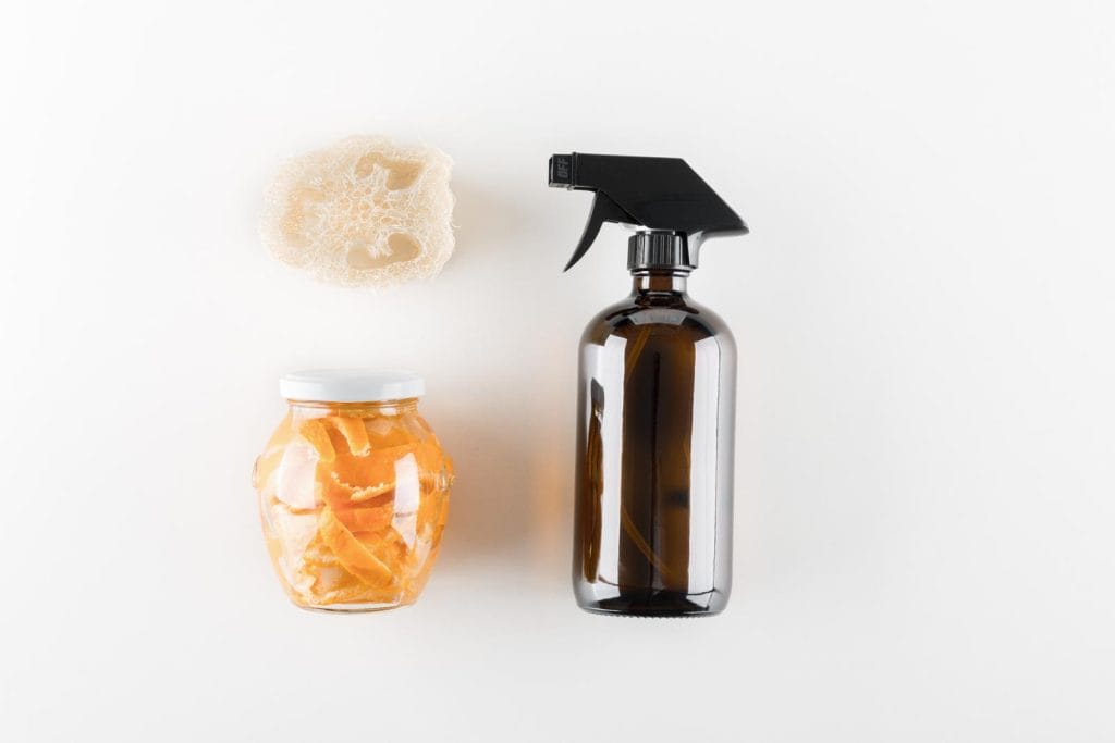 vinegar & orange peels for diy cleaning products