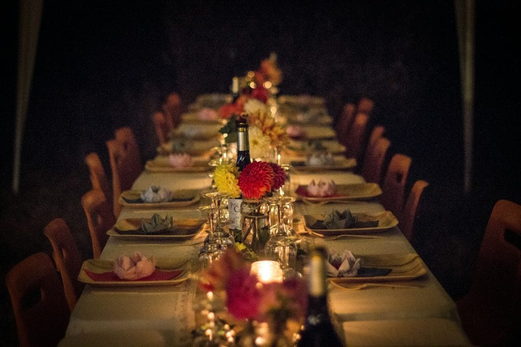 plantaardig diner bruiloft